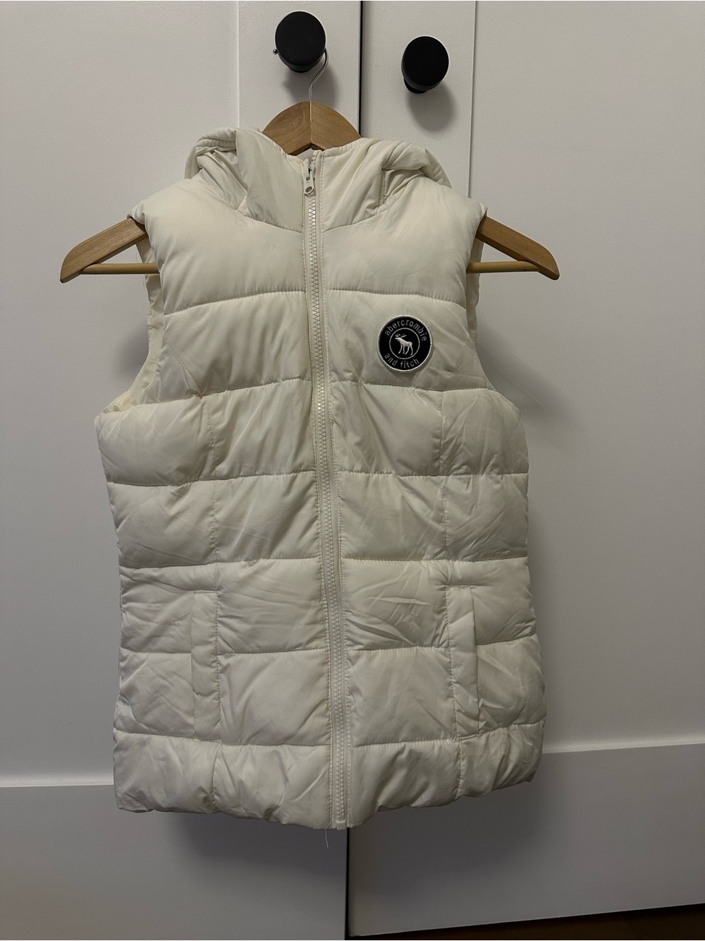 Abercrombie & Fitch Kids Hooded Puffer Vest - Off-White